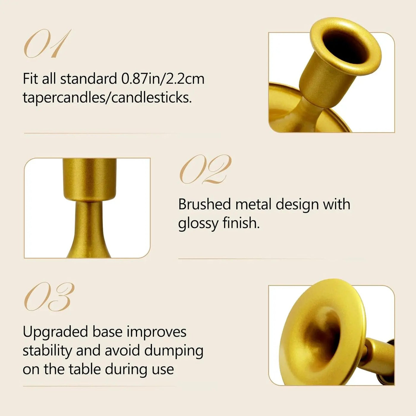 KSWING Gold Candle Stick Holders Set Kswing
