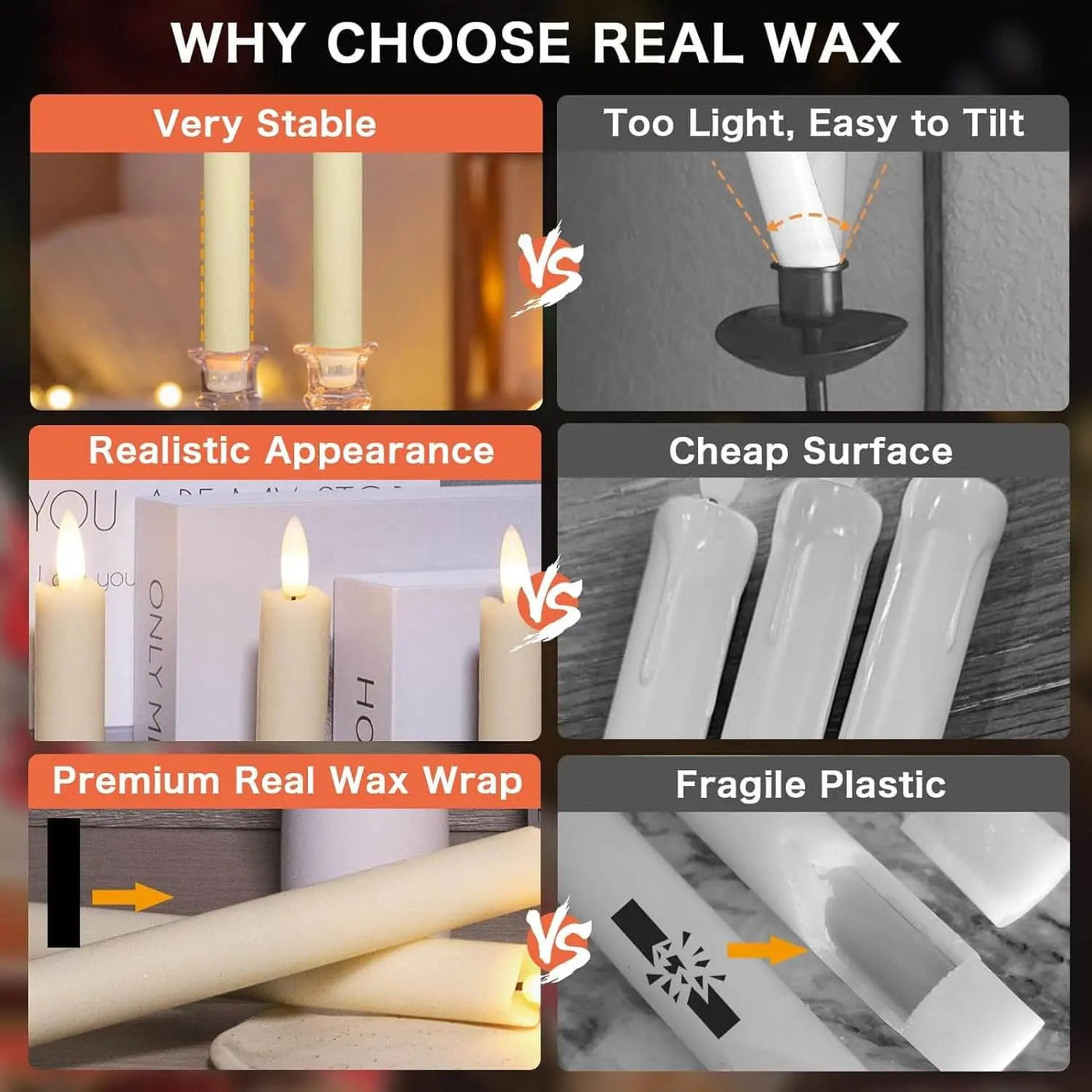 KSWING Upgraded Real Wax LED Flameless Candles with Remote Kswing